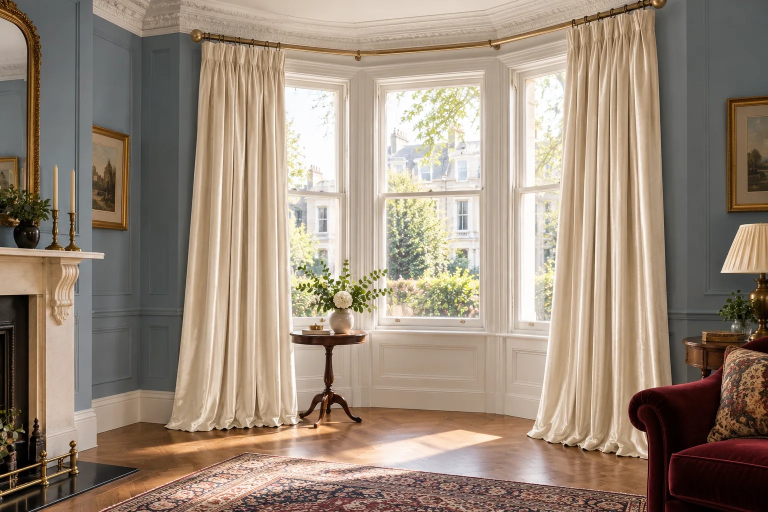 Ivory made-to-measure curtains