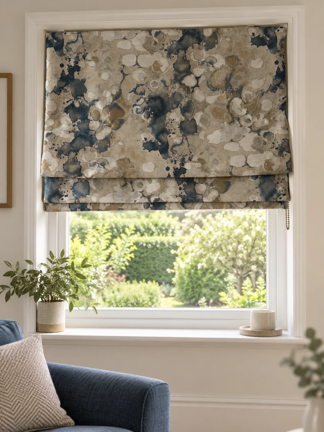 Floral Roman blind